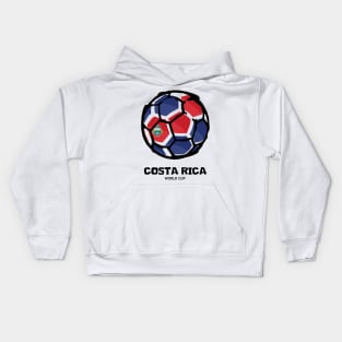 Costa Rica Football Country Flag Kids Hoodie